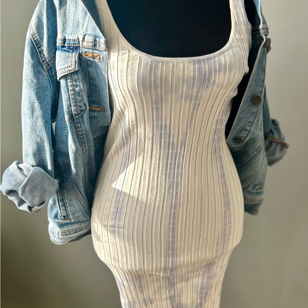 Tie Dye Cream & Baby Blue Dress